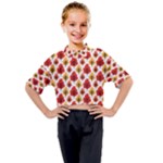 Seamless Autumn Trees Pattern Kids Mock Neck Tee