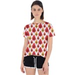 Seamless Autumn Trees Pattern Open Back Sport Tee