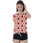 Seamless Autumn Trees Pattern Short Sleeve Foldover Tee