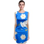 International Day of Peace Pattern Sleeveless Velvet Midi Dress