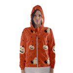 Halloween Elements Pattern Women s Hooded Windbreaker