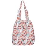 Retro Floral Ornament Pattern Design Center Zip Backpack