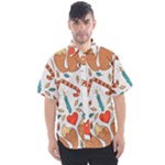 Christmas fox Men s Short Sleeve Shirt