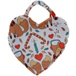 Christmas fox Giant Heart Shaped Tote