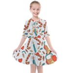 Christmas fox Kids  All Frills Chiffon Dress