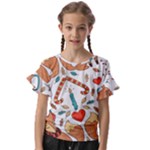 Christmas fox Kids  Cut Out Flutter Sleeves