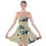 Christmas penguins Strapless Bra Top Dress