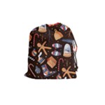 Winter christmas Drawstring Pouch (Medium)