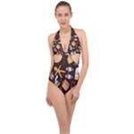 Winter christmas Halter Front Plunge Swimsuit