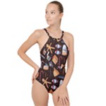 Winter christmas High Neck One Piece Swimsuit