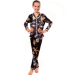 Winter christmas Kid s Satin Long Sleeve Pajamas Set