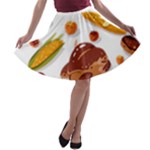 Thanksgiving foods A-line Skater Skirt