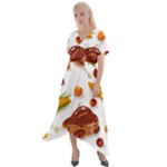 Thanksgiving foods Cross Front Sharkbite Hem Maxi Dress