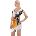 937h 1 955n 2 955n 1 932 1 Short Sleeve Asymmetric Mini Dress