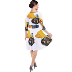 Quarter Sleeve Waist Band Dress 