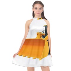 Halter Neckline Chiffon Dress  