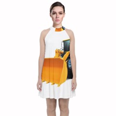 Velvet Halter Neckline Dress  