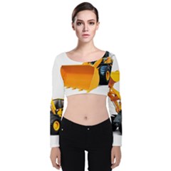 Velvet Long Sleeve Crop Top 