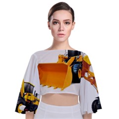 Tie Back Butterfly Sleeve Chiffon Top 