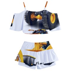 Kids  Off Shoulder Skirt Bikini 