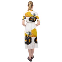Keyhole Neckline Chiffon Dress 