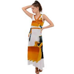 V-Neck Chiffon Maxi Dress 