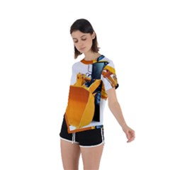 Asymmetrical Short Sleeve Sports T-Shirt 