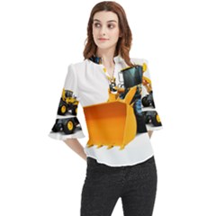 Loose Horn Sleeve Chiffon Blouse 