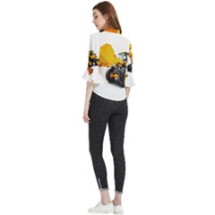 Loose Horn Sleeve Chiffon Blouse 
