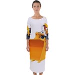 937h 1 955n 2 955n 1 932 1 Quarter Sleeve Midi Bodycon Dress