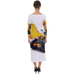 Quarter Sleeve Midi Bodycon Dress 