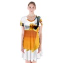 Short Sleeve V-neck Flare Dress 