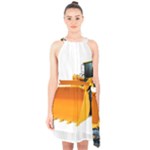 937h 1 955n 2 955n 1 932 1 Halter Collar Waist Tie Chiffon Dress