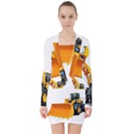 937h 1 955n 2 955n 1 932 1 V-neck Bodycon Long Sleeve Dress