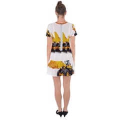 Drop Hem Mini Chiffon Dress 