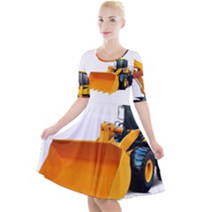 Quarter Sleeve A-Line Dress 