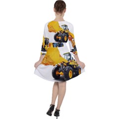 Quarter Sleeve Ruffle Waist Dress 