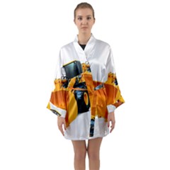 Long Sleeve Satin Kimono 