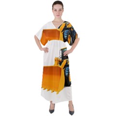 V-Neck Boho Style Maxi Dress 