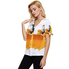 Bow Sleeve Button Up Top 