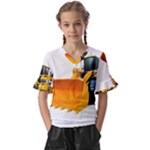 937h 1 955n 2 955n 1 932 1 Kids  V-Neck Horn Sleeve Blouse