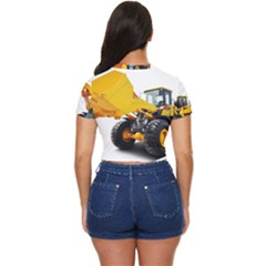 Side Button Cropped T-Shirt 
