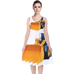 V-Neck Midi Sleeveless Dress  