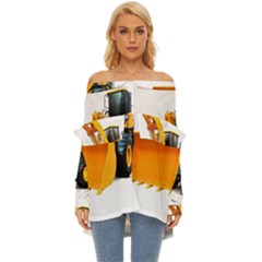 Off Shoulder Chiffon Pocket Shirt 