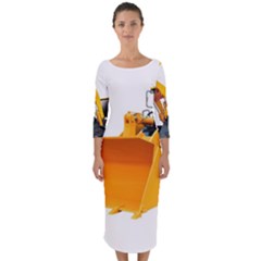 Quarter Sleeve Midi Bodycon Dress 