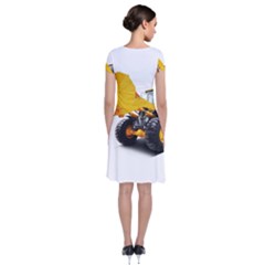 Short Sleeve Front Wrap Dress 