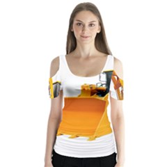 Butterfly Sleeve Cutout T-Shirt  