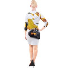 Quarter Sleeve Hood Bodycon Dress 