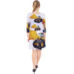 Quarter Sleeve Front Wrap Dress 