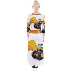 Quarter Sleeve Wrap Maxi Dress 